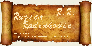 Ružica Radinković vizit kartica